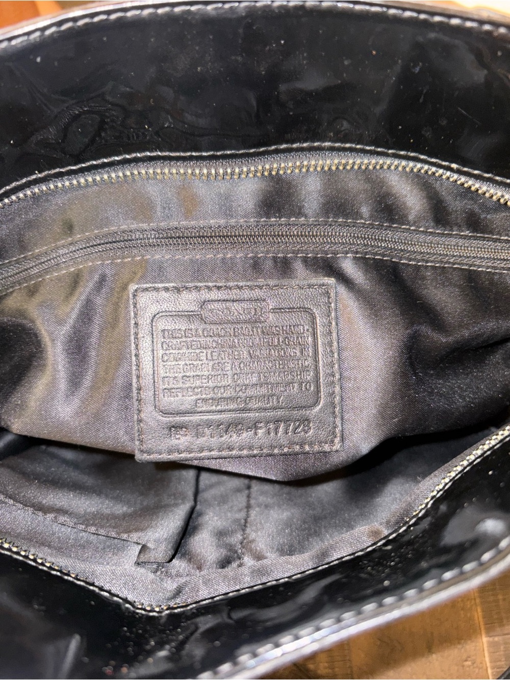 Coach Black Patent Leather Signature Tote - Picture 9 of 10